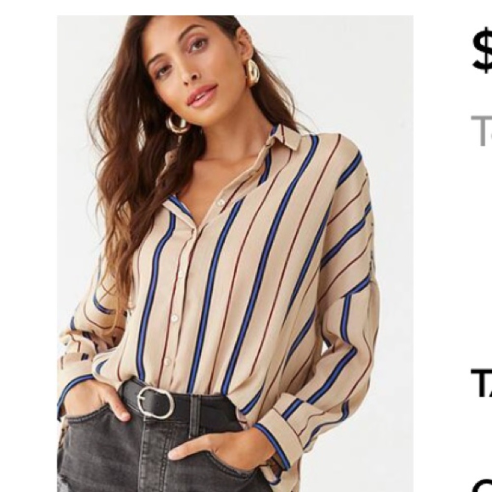 Striped Button Down Blouse